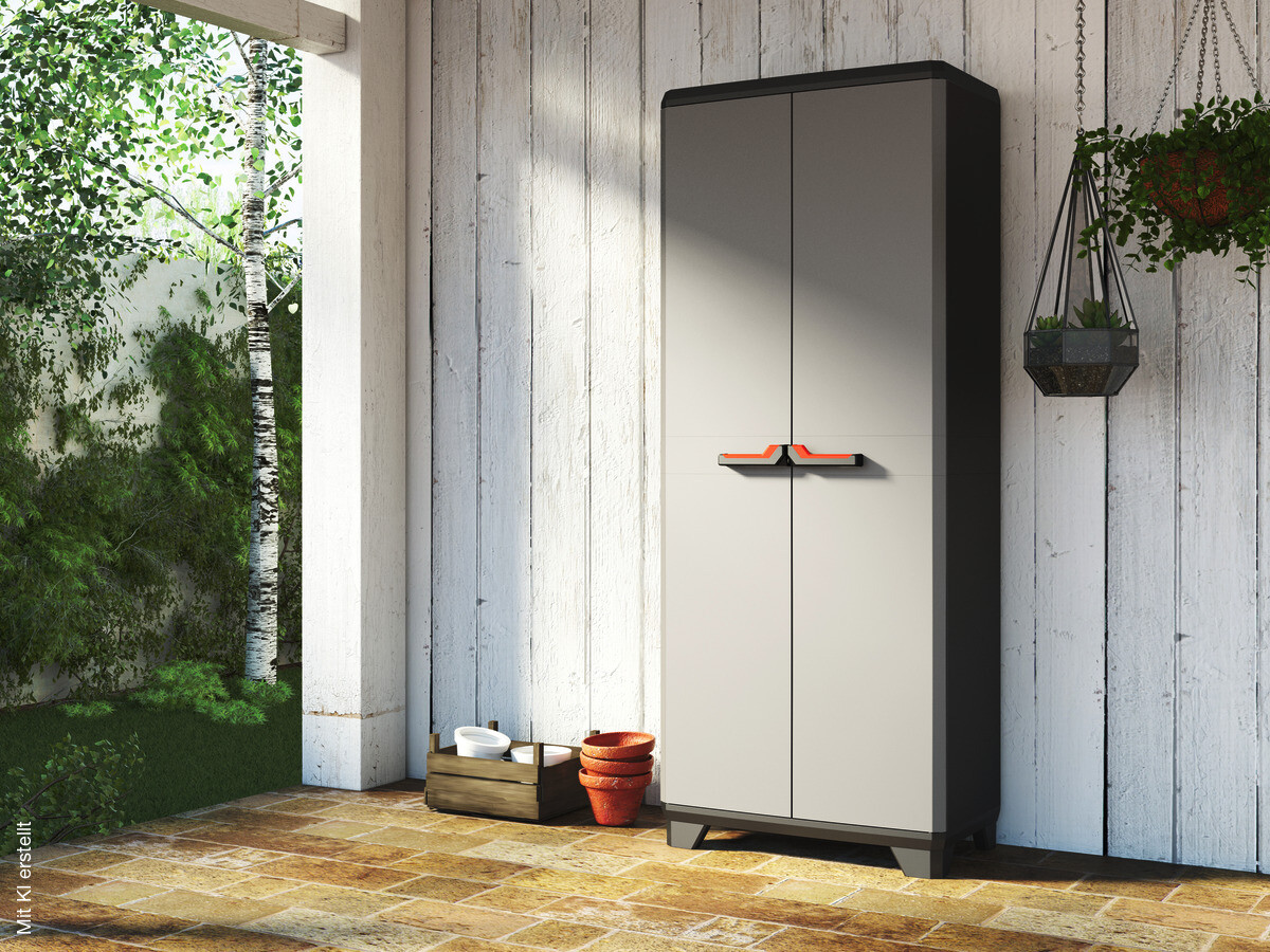 Keter Kunststoffschrank Stilo grau Kunststoff B/H/T: ca. 68x173x39 cm
