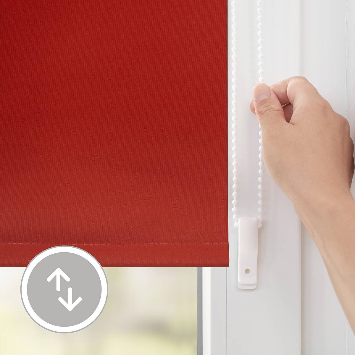 LICHTBLICK Thermo Klebe-/Klemmrollo Verdunklungsqualität terracotta B/L: ca. 55x150 cm