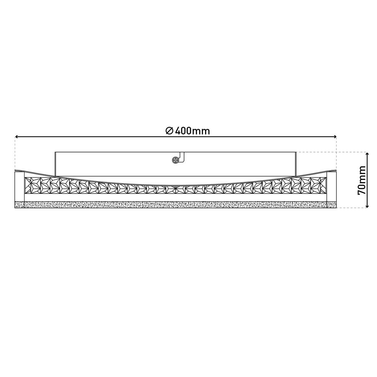 Näve Leuchten Deckenleuchte 1392322 schwarz Metall Kunststoff B/H/T: ca. 40x7x40 cm null 1 Brennstellen