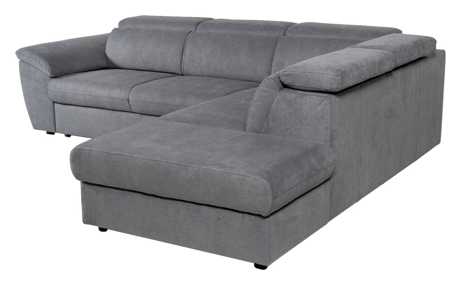 Ecksofa mit Bettfunktion und Bettkasten titanfarbig Flachgewebe B/H/T: ca. 280x108x235 cm