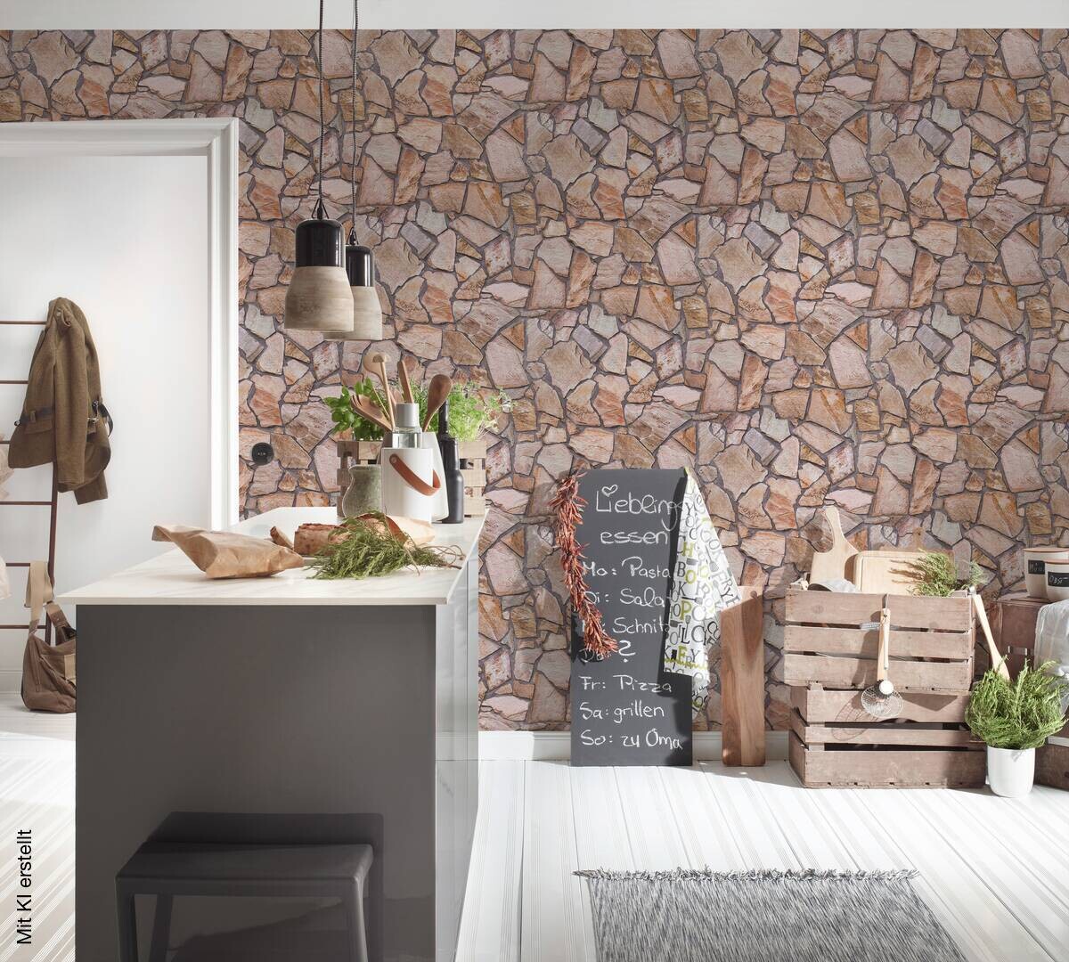 A.S.Creation Vliestapete grau beige B/H/D: ca. 53x1005x9 cm