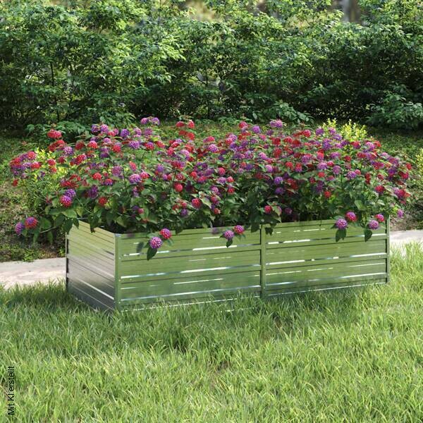 Garten-Hochbeet silber Stahl B/H/L: ca. 80x45x160 cm