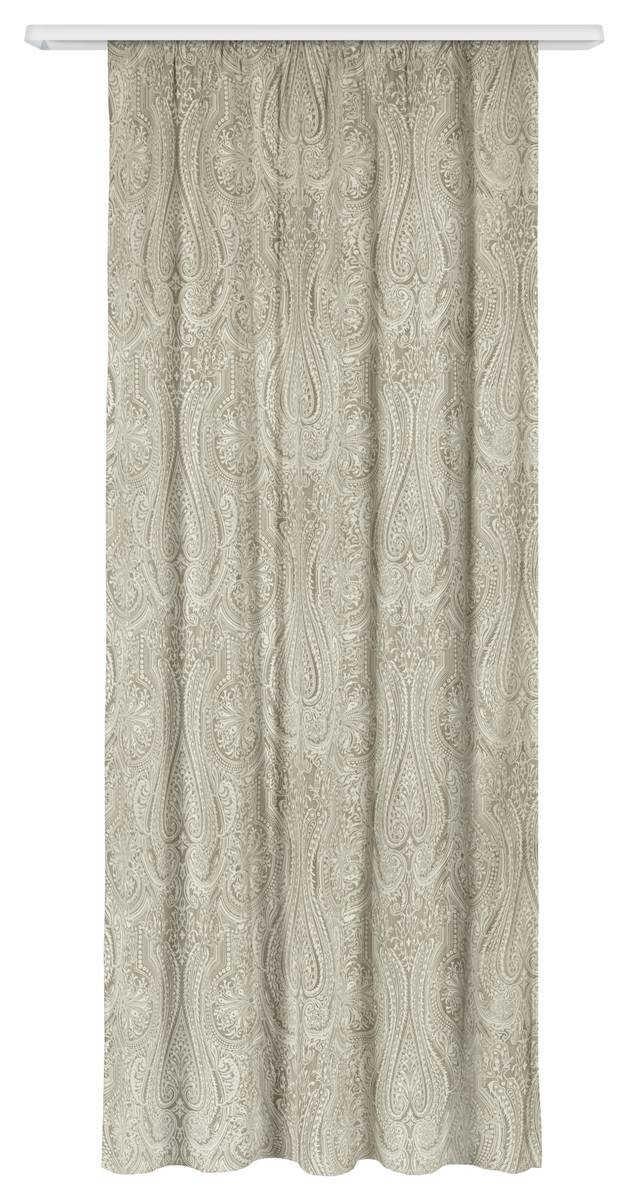 Dekovorhang Paisley taupe B/L: ca. 140x245 cm
