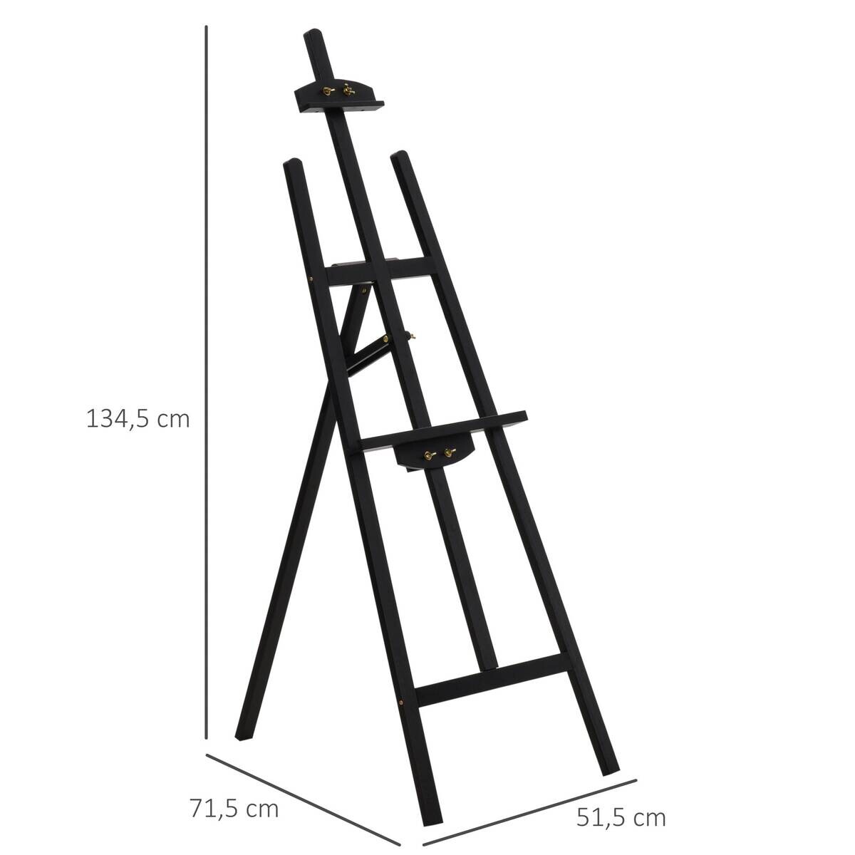 HOMCOM Staffelei schwarz Polypropylen B/H/L: ca. 5x51x71 cm