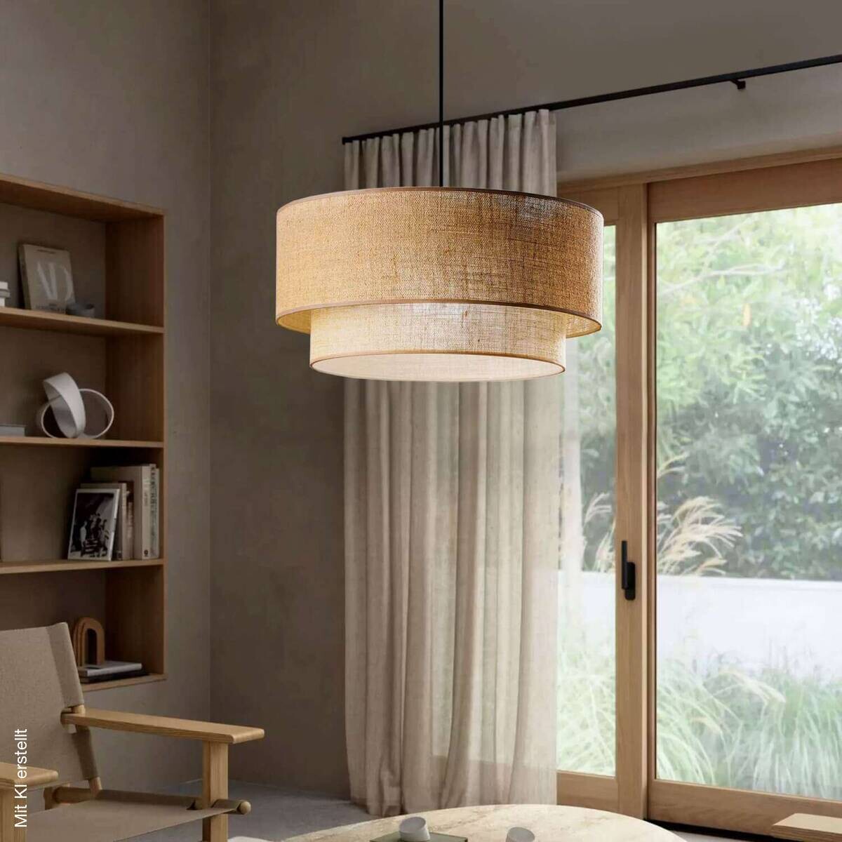 Opviq Pendelleuchte beige PVC Metall B/H/T/L/D: ca. 30x80x30x30x30 cm E27 1 Brennstellen