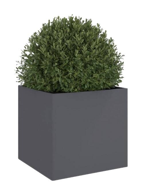 vidaXL Pflanzkübel anthrazit Stahl B/H/L: ca. 47x46x49 cm