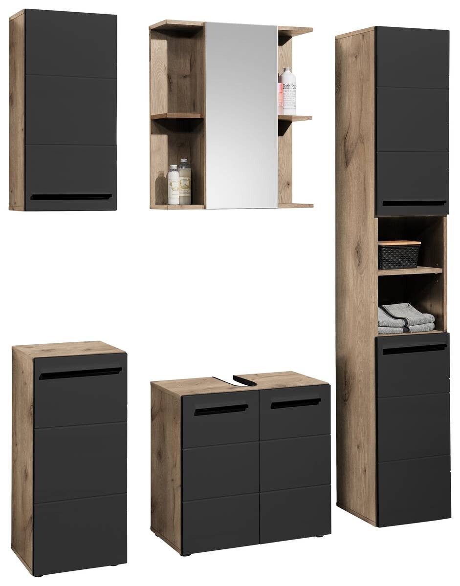 Hängeschrank Vista Oak Eiche Viking Nachbildung schwarz matt B/H/T: ca. 34x70x23 cm