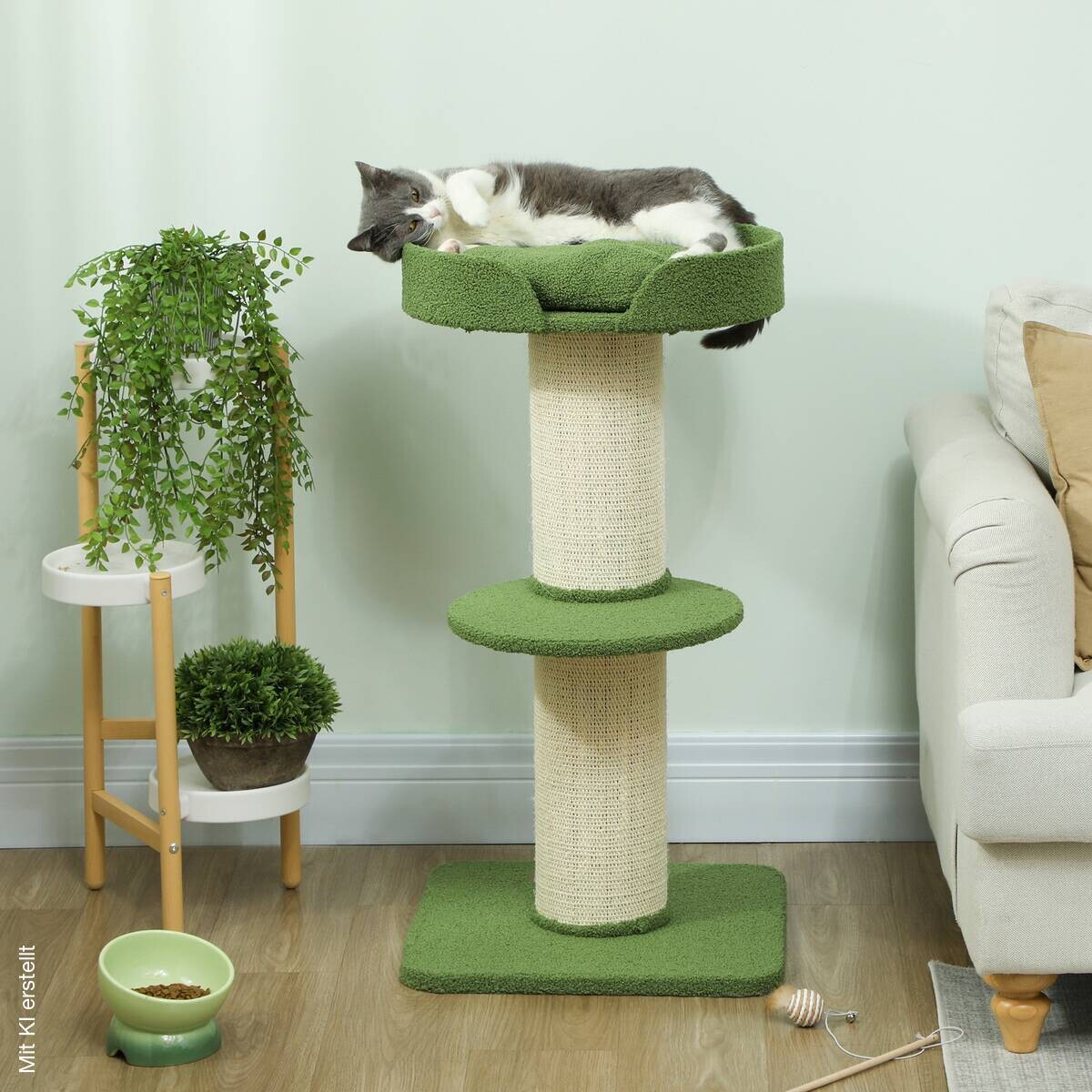 PawHut Kratzbaum grün Spanplatte B/H/L: ca. 45x91x45 cm