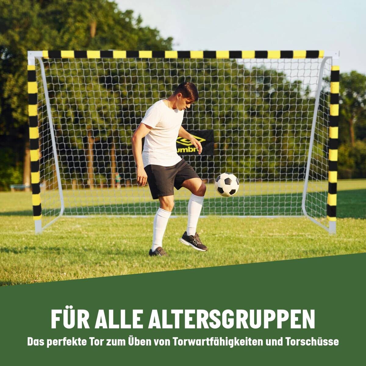 Fußballtor schwarz B/H/T: ca. 300x200x90 cm