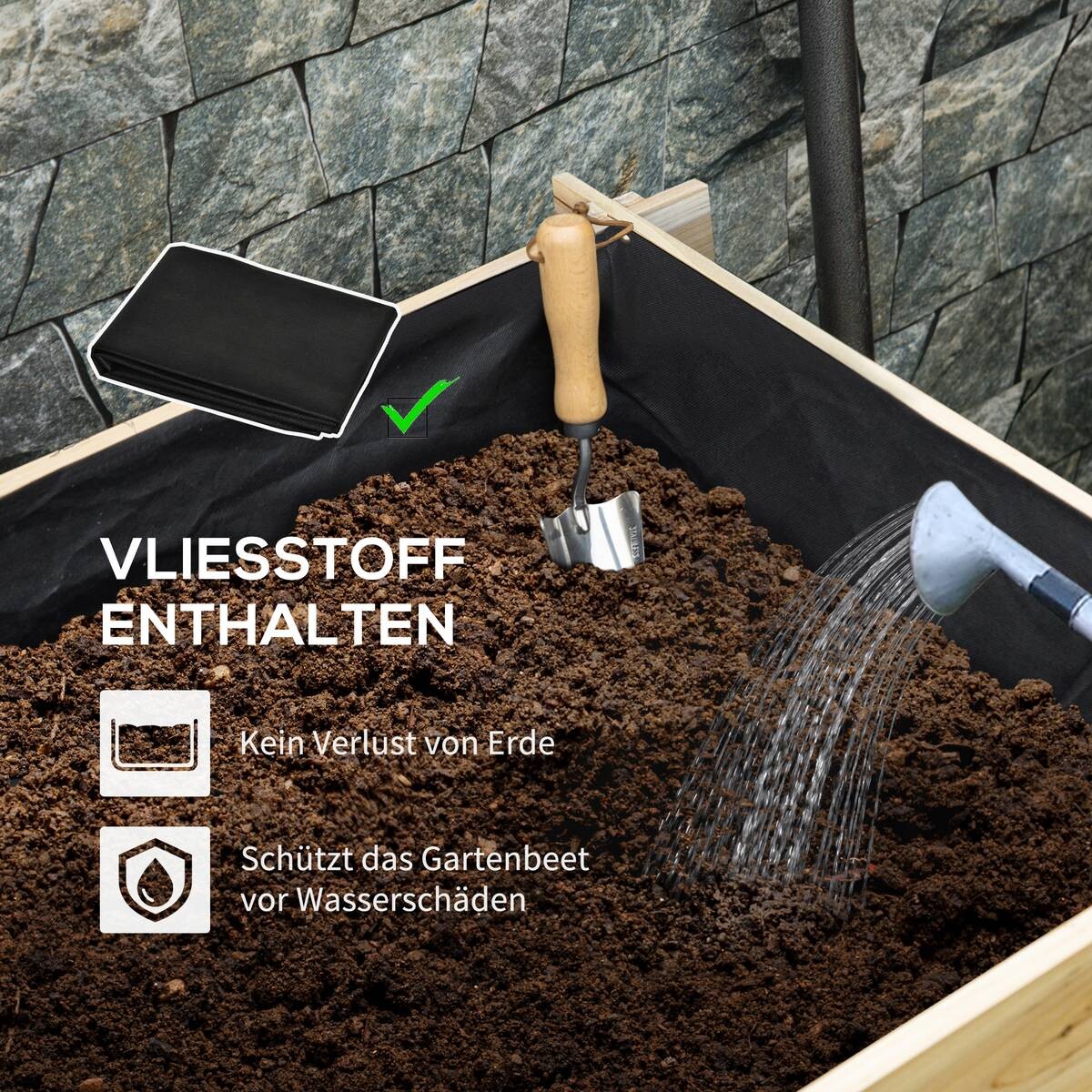 Outsunny Stufenbeet natur B/H/L: ca. 93x35x93 cm