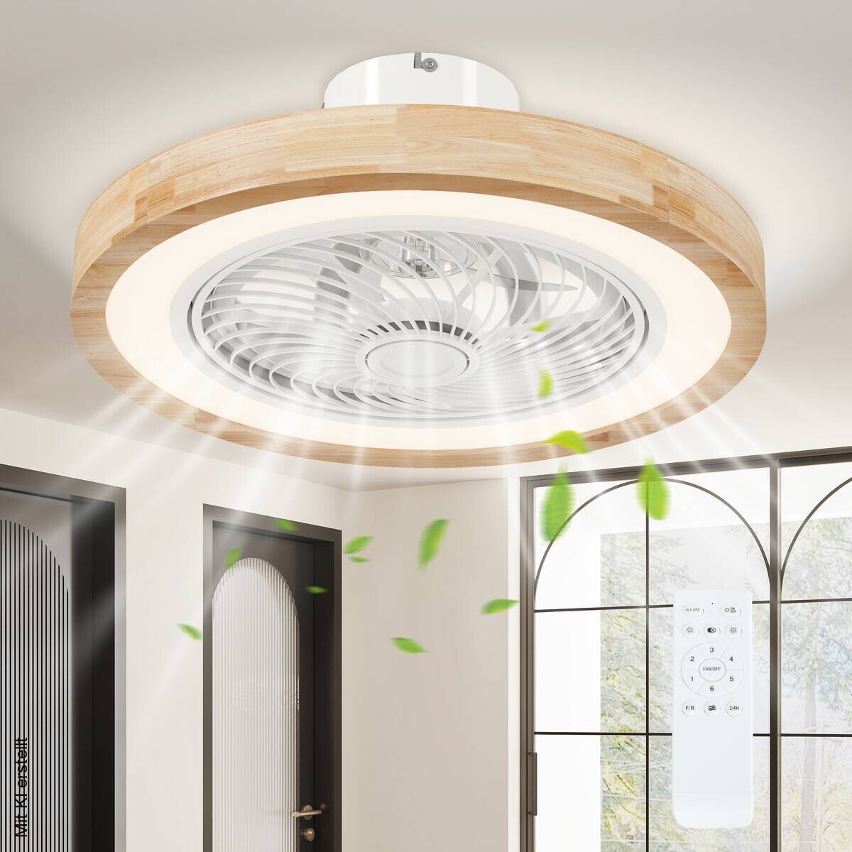 HOMCOM Deckenventilator natur B/H/L: ca. 50x22,5x50 cm max. 40 W