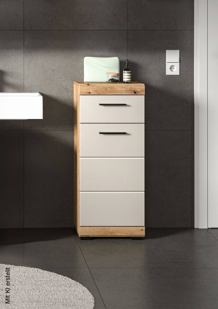 Badhochschrank Scout Evoke Oak Nachbildung Kaschmirgrau Nachbildung B/H/T: ca. 37x88x31 cm