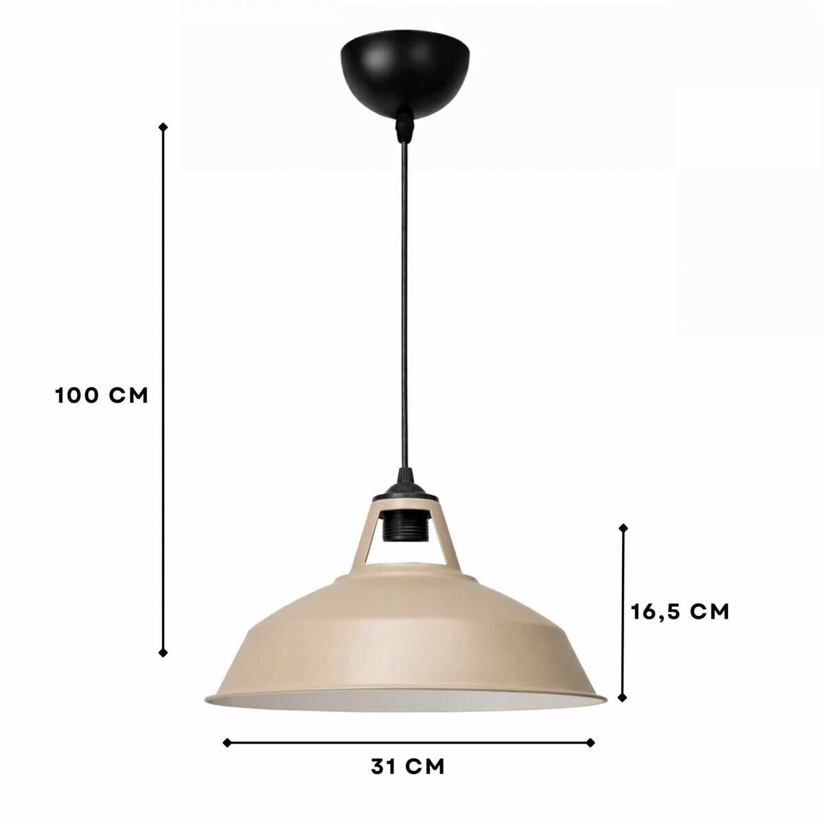 Opviq Pendelleuchte beige B/H/T: ca. 31x100x31 cm E27 1 Brennstellen