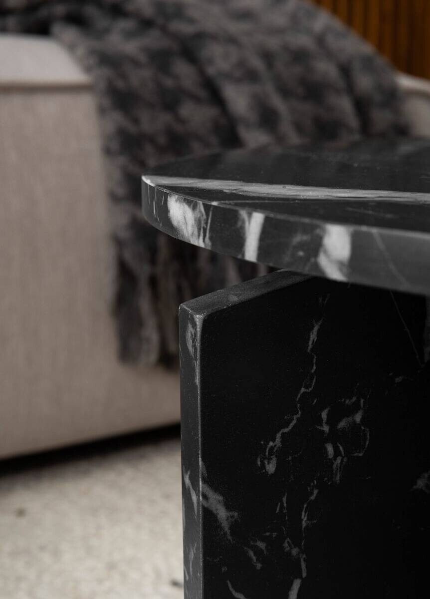 Wohnling Couchtisch schwarz Marmor B/H/T: ca. 60x33x60 cm