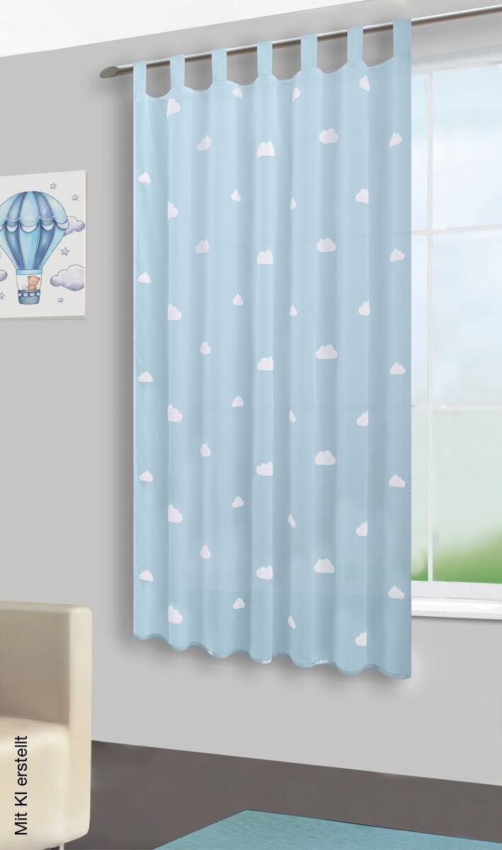 POCOline Kombivorhang Clouds blau 100% Polyester B/L: ca. 140x175 cm