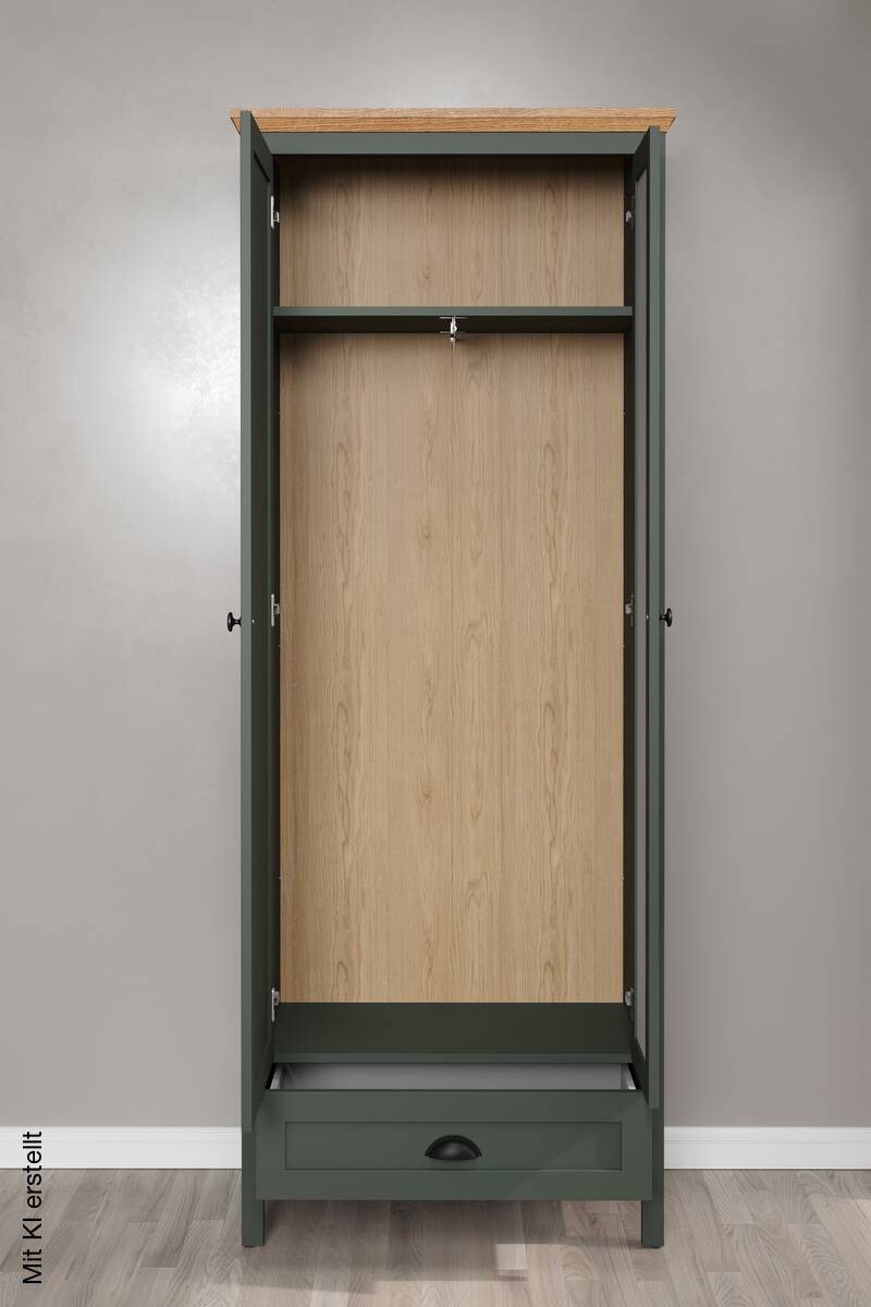 Garderobenschrank Stanton tannengrün Eiche Evoke Coast Nachbildung B/H/T: ca. 77x198x39 cm