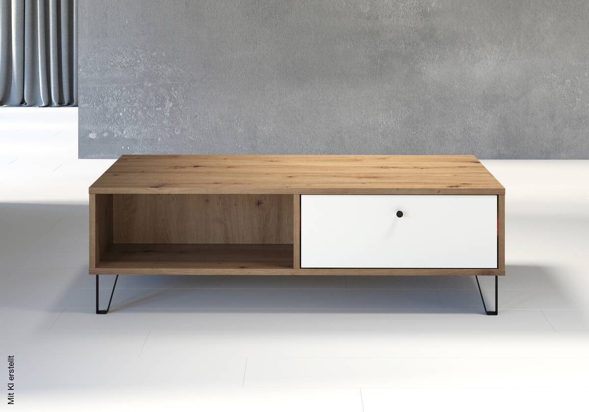 TV-Lowboard Touch Eiche Artisan Nachbildung weiß matt B/H/T: ca. 110x37x60 cm