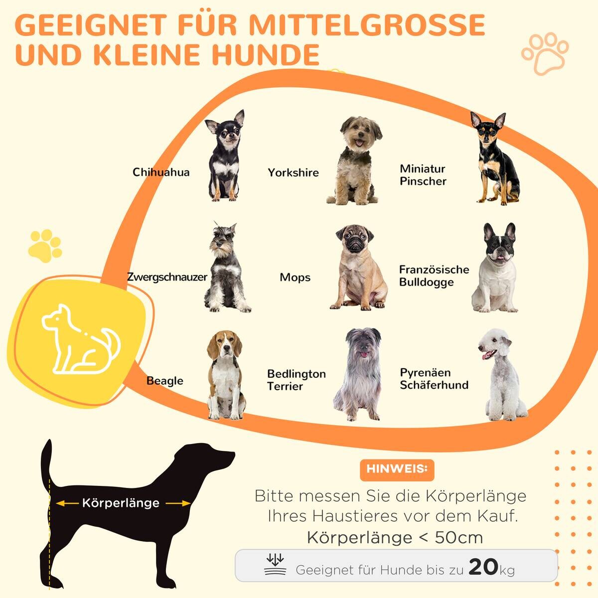 PawHut Hunde-Zubehör grau Edelstahl B/H/L: ca. 50x80x56,5 cm