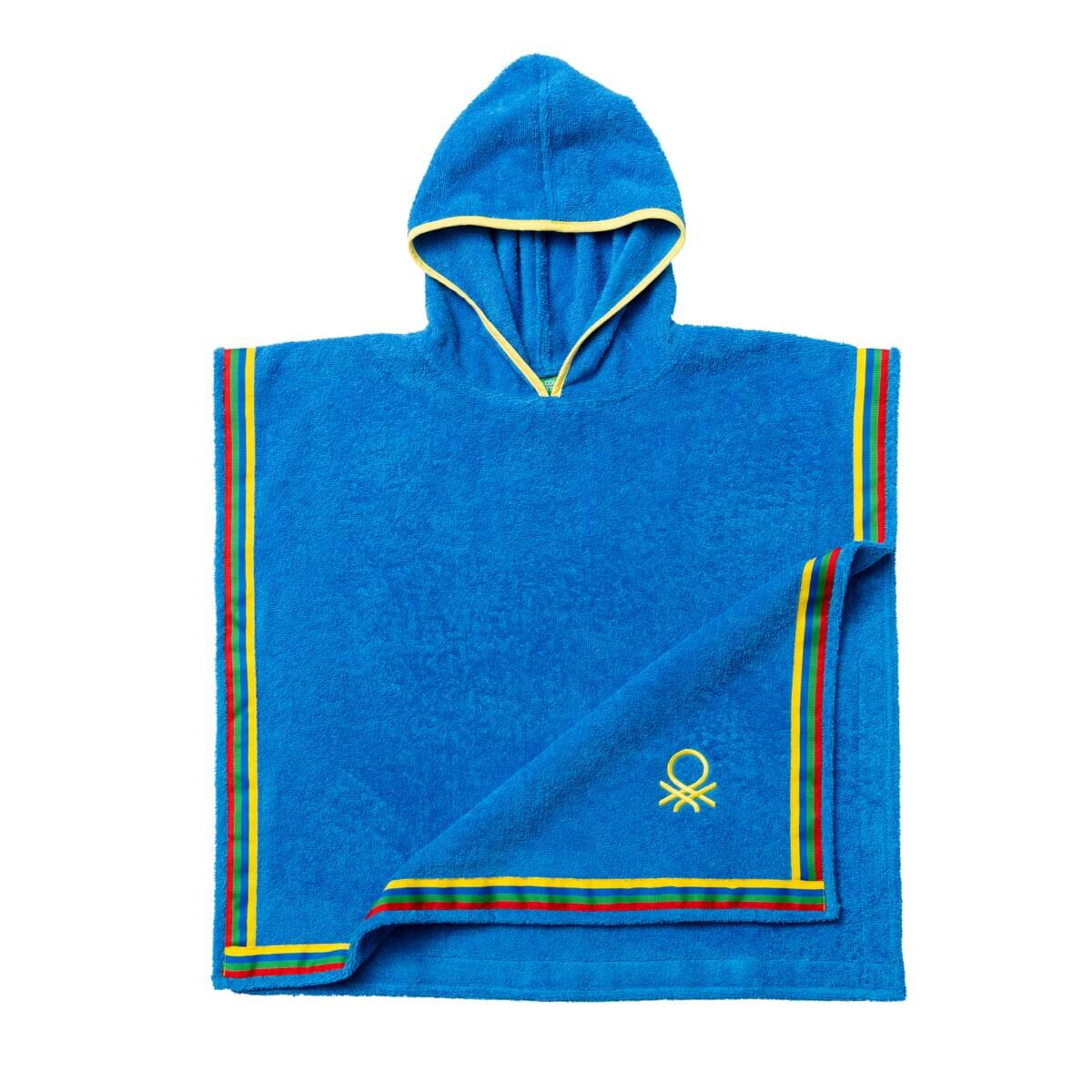 BENETTON Kinder-Badeponcho blau Baumwolle B/L: ca. 65x65 cm