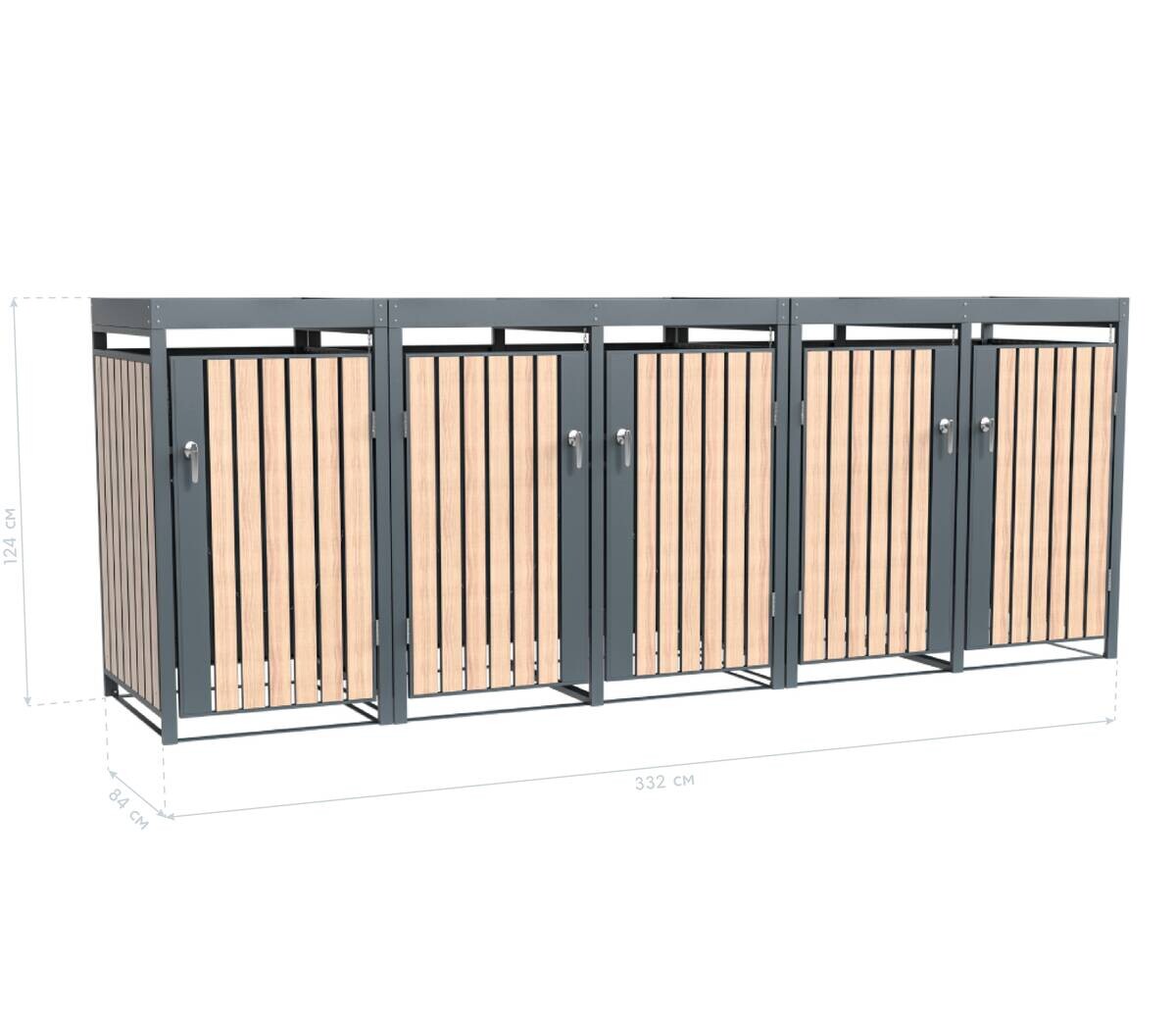 Westmann Mülltonnenbox Planta braun B/H/L: ca. 332x124x84 cm