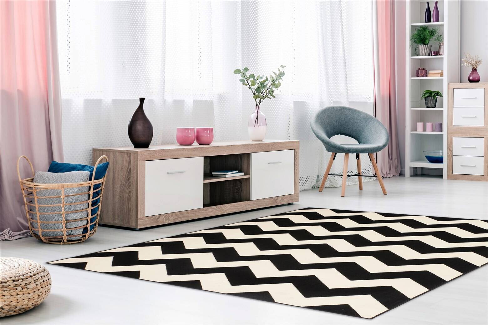 Kayoom Kurzflorteppich Manolya 2095 schwarz B/L: ca. 80x150 cm