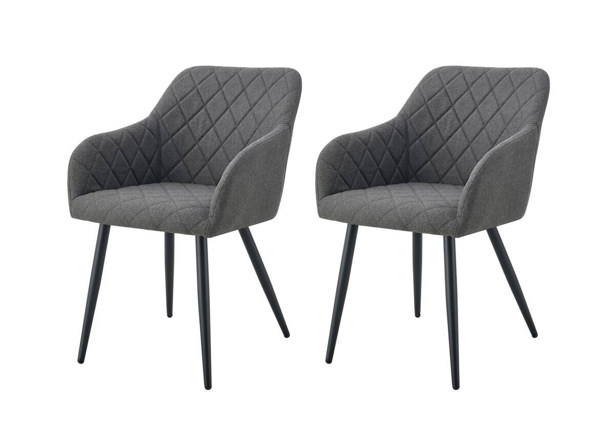 Stuhl LEA, 2er Set anthrazit Webstoff B/H/T: ca. 56x83x60 cm