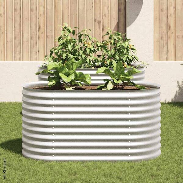 Garten-Hochbeet silber Stahl B/H/L: ca. 80x81x160 cm