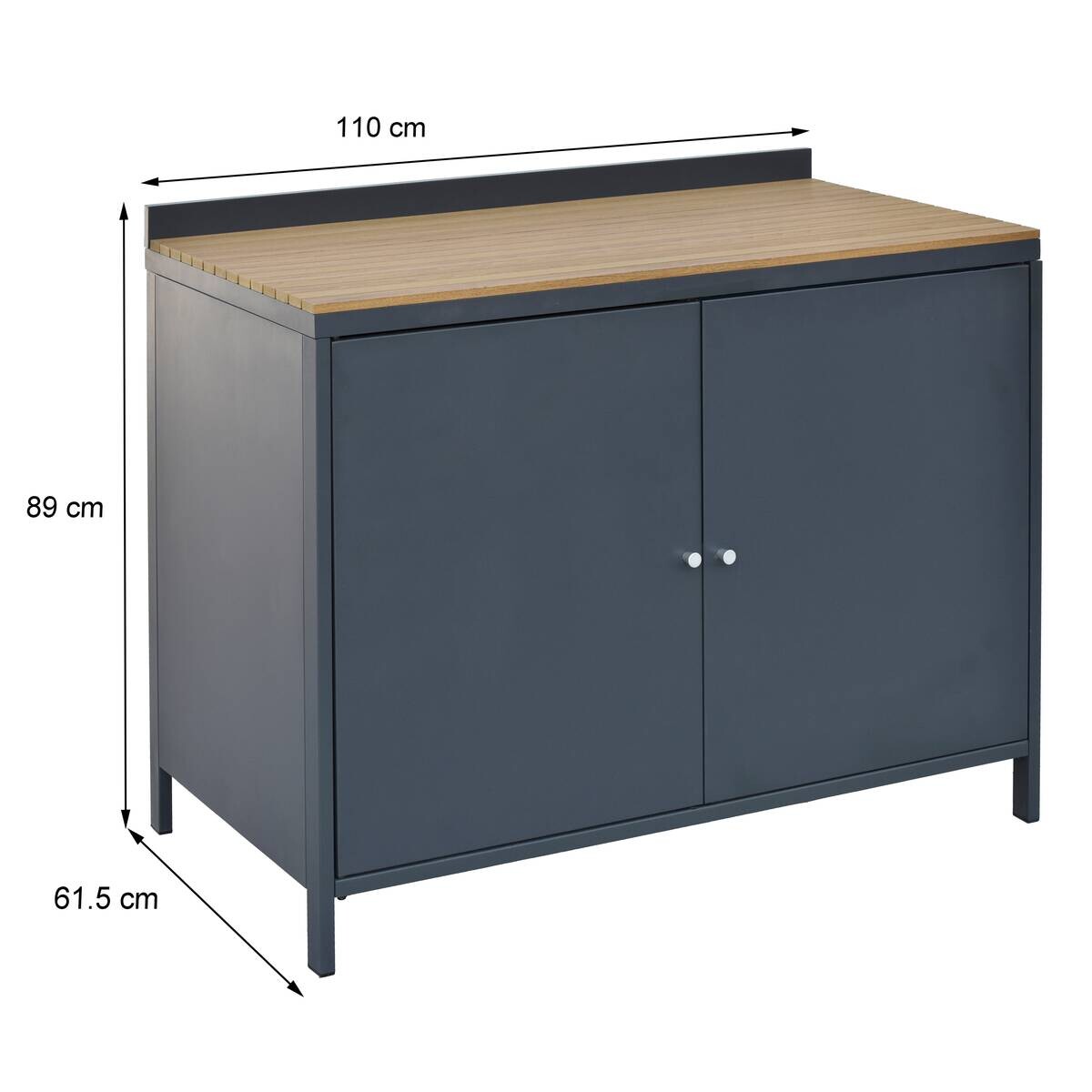 POCOline Outdoor-Küchenmodul anthrazit Aluminium B/H/L: ca. 110x89x61,5 cm