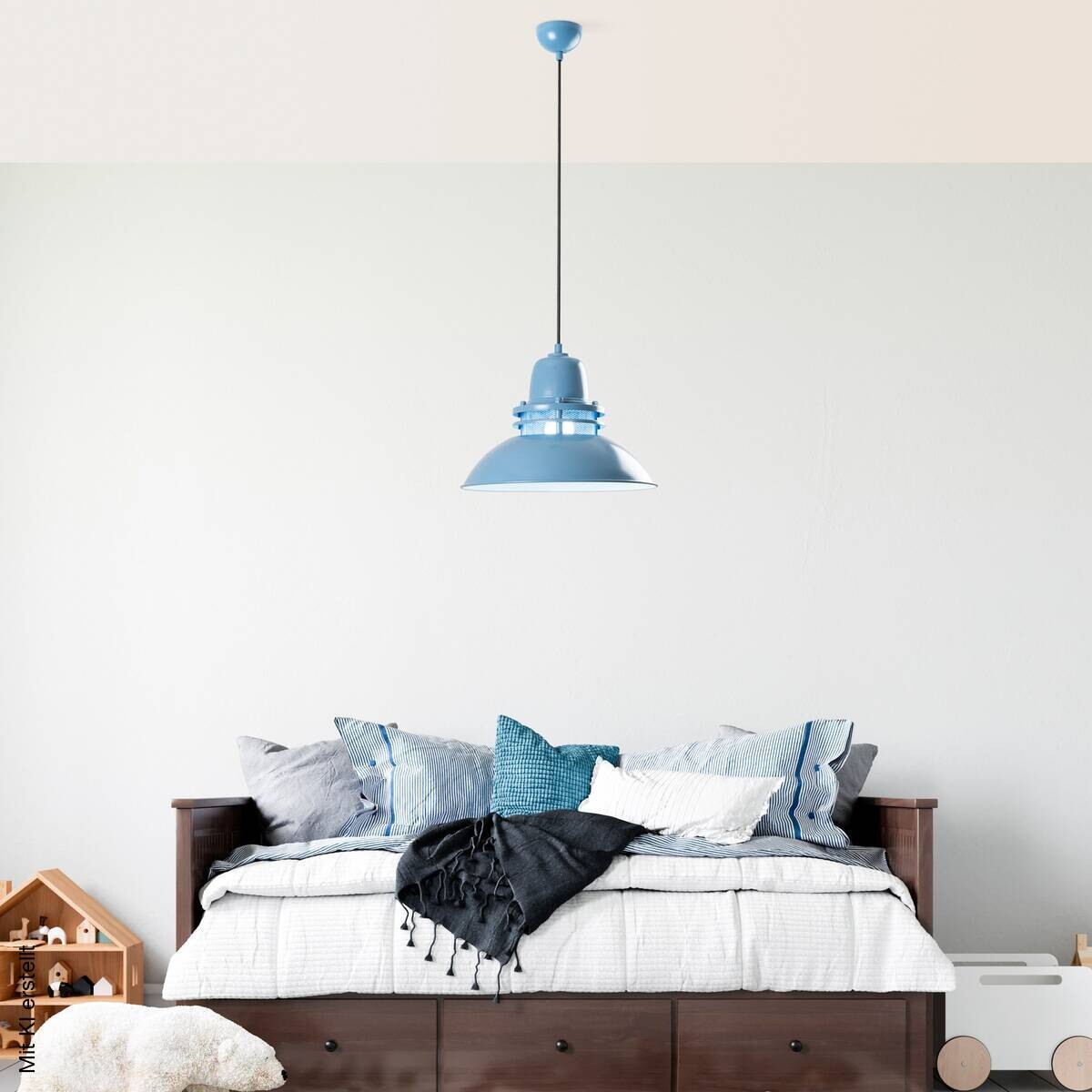 Opviq Pendelleuchte blau B/H/T: ca. 34x123x34 cm E27 1 Brennstellen