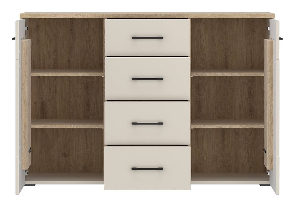 Sideboard Cashmere Eiche Nachbildung Spanplatte B/H/T: ca. 125x85x40 cm