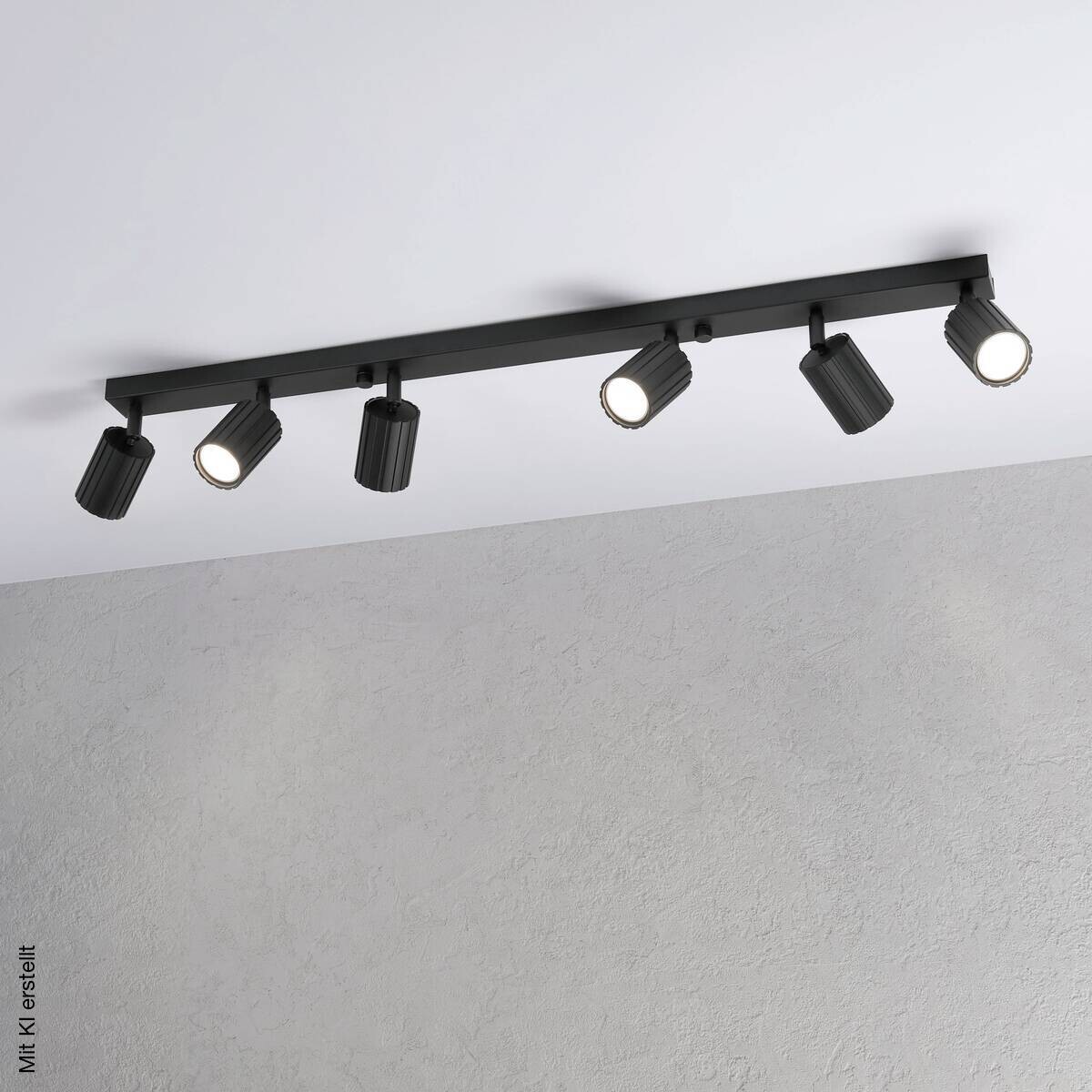 Lamkur Strahler Prisma schwarz Stahl B/H/L: ca. 6,5x16,5x117 cm 6 Brennstellen