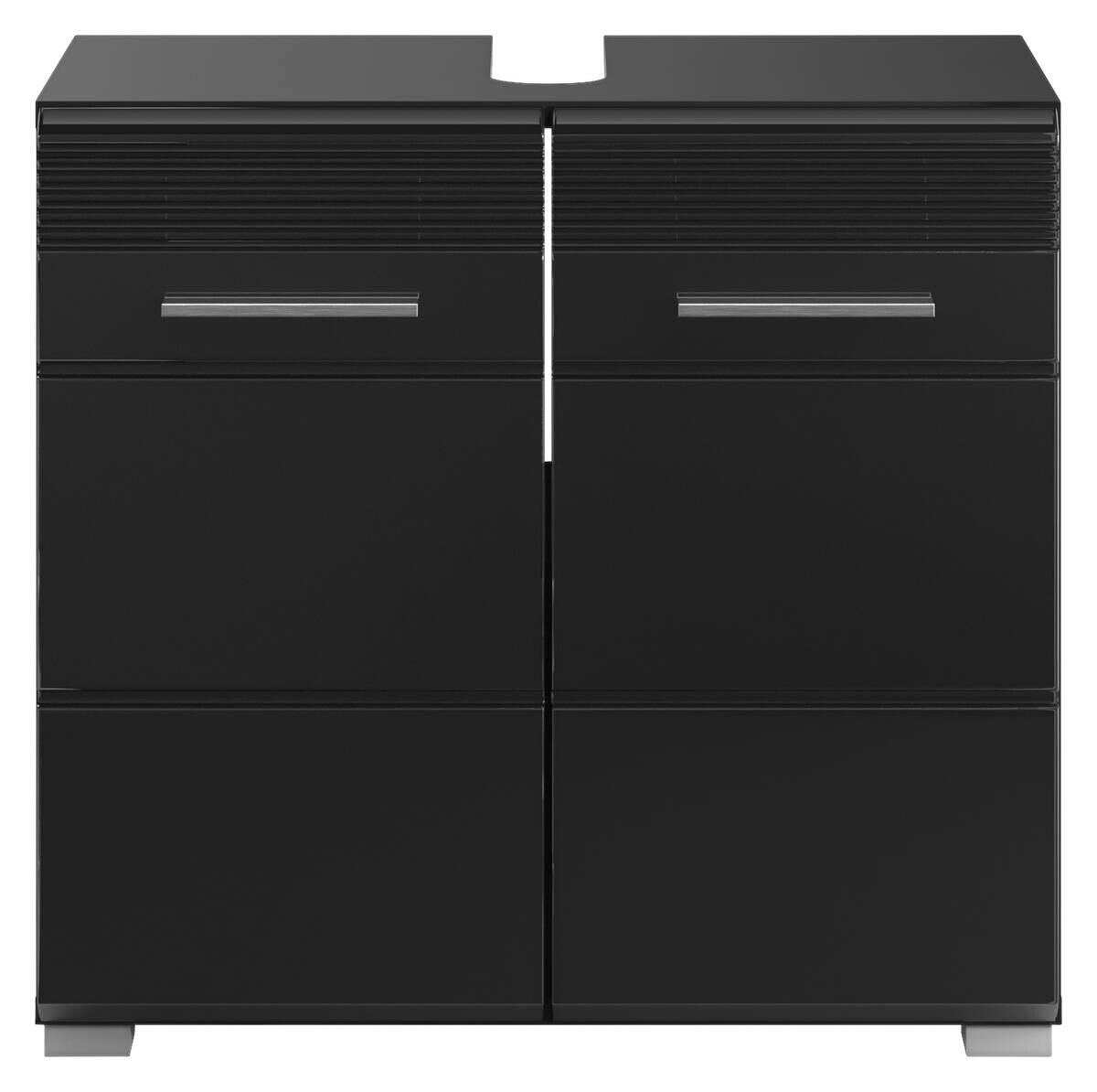 Badezimmer-Set LINUS schwarz schwarz Hochglanz B/H/T: ca. 105x182x34 cm