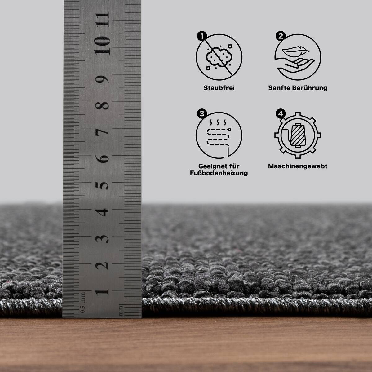 Sanat Teppich LORA PLUS anthrazit B/L: ca. 120x170 cm