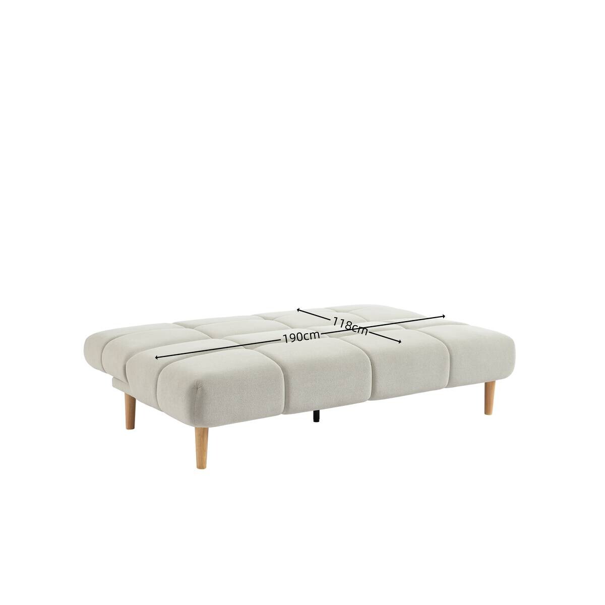 Schlafsofa beige Polyester B/H/T: ca. 190x90x91 cm