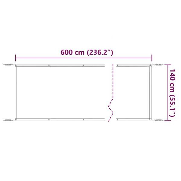 vidaXL Senkrechtmarkise weiß B/H/T/L: ca. 140x600x140x600 cm