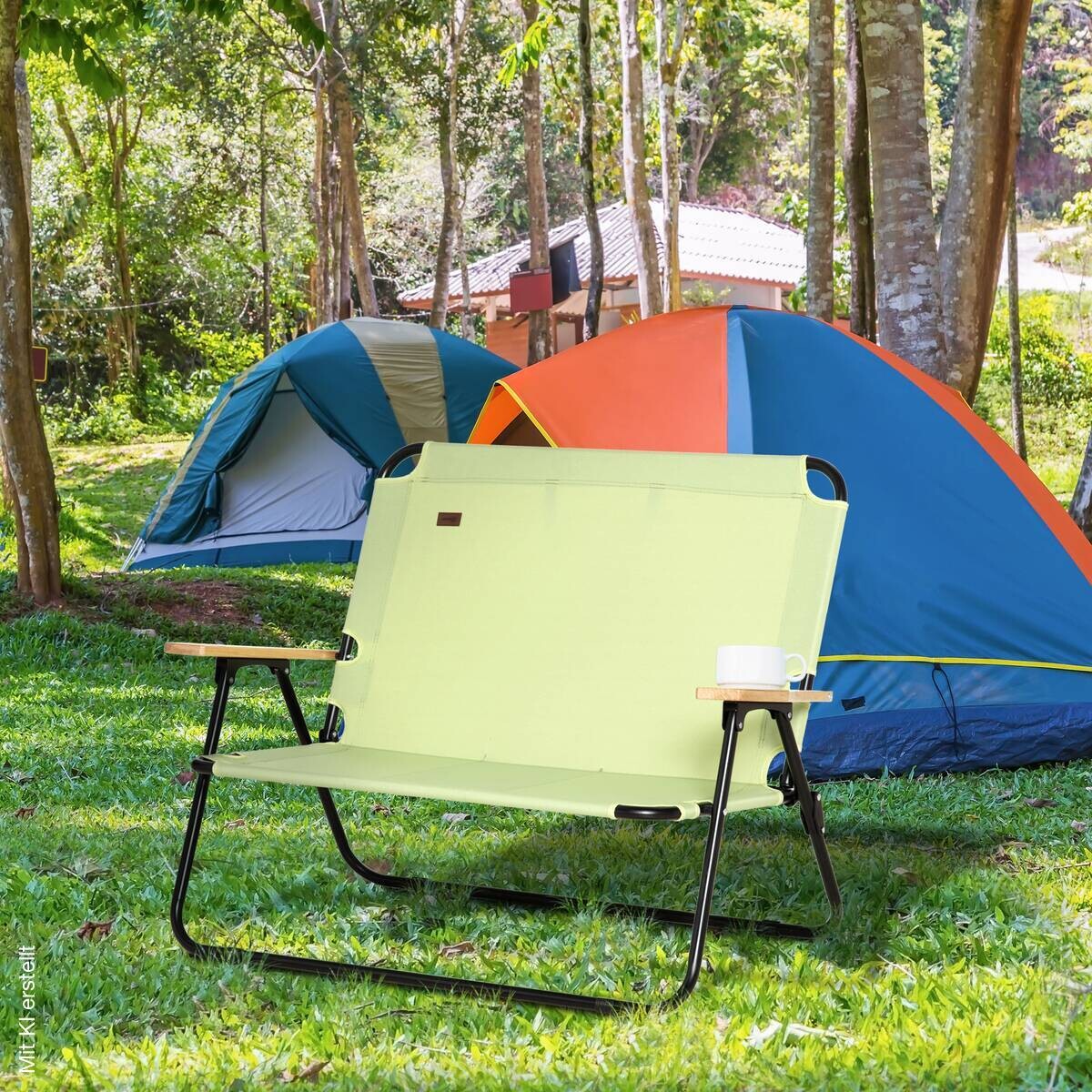 Outsunny Campingstuhl grün Stoff B/H/L: ca. 67x80x141 cm