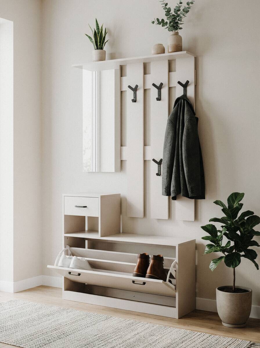 Kompaktgarderobe Garda 41A Kaschmirgrau B/H/T: ca. 100x180x25 cm