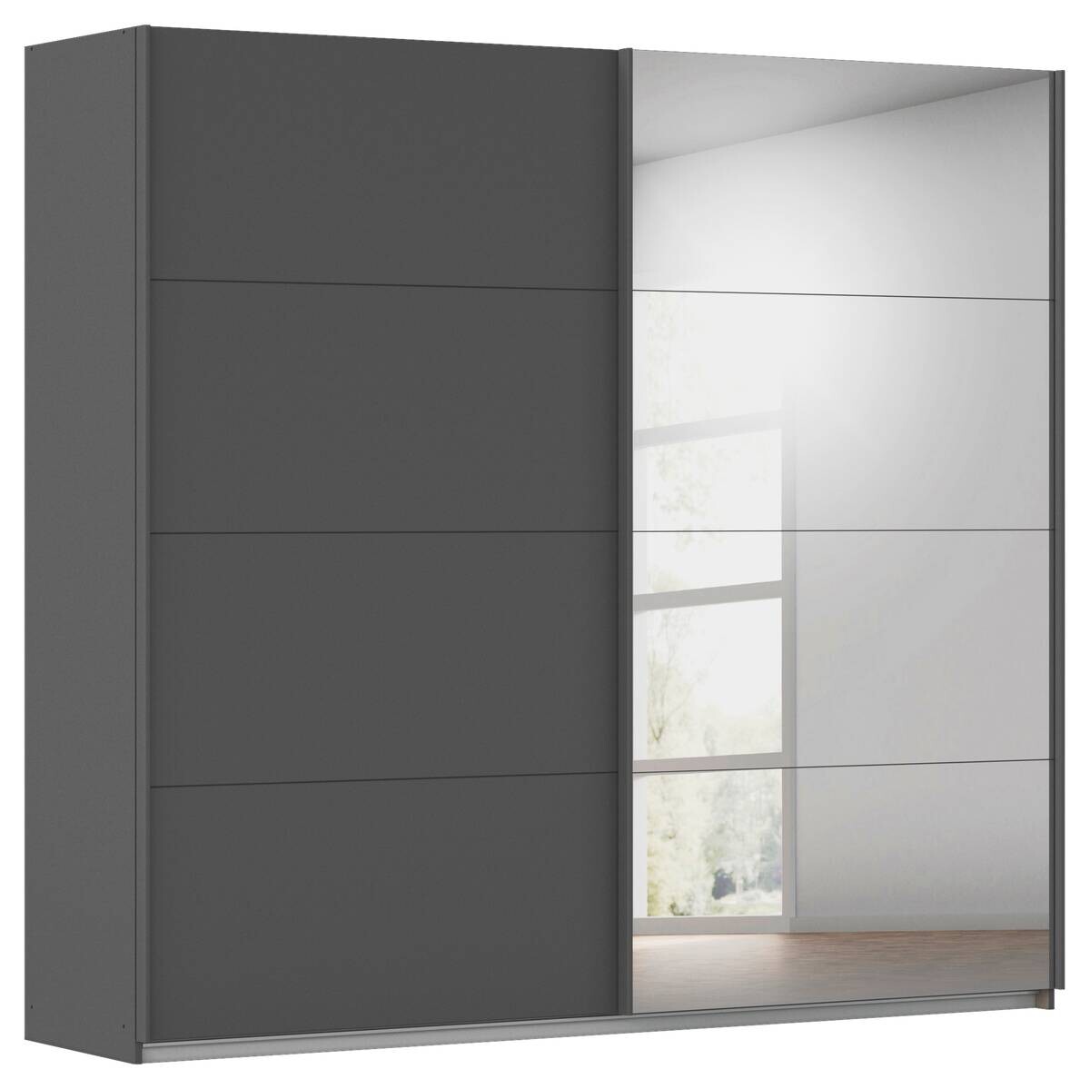 Schwebetürenschrank Quadra grau B/H/T: ca. 225x210x62 cm