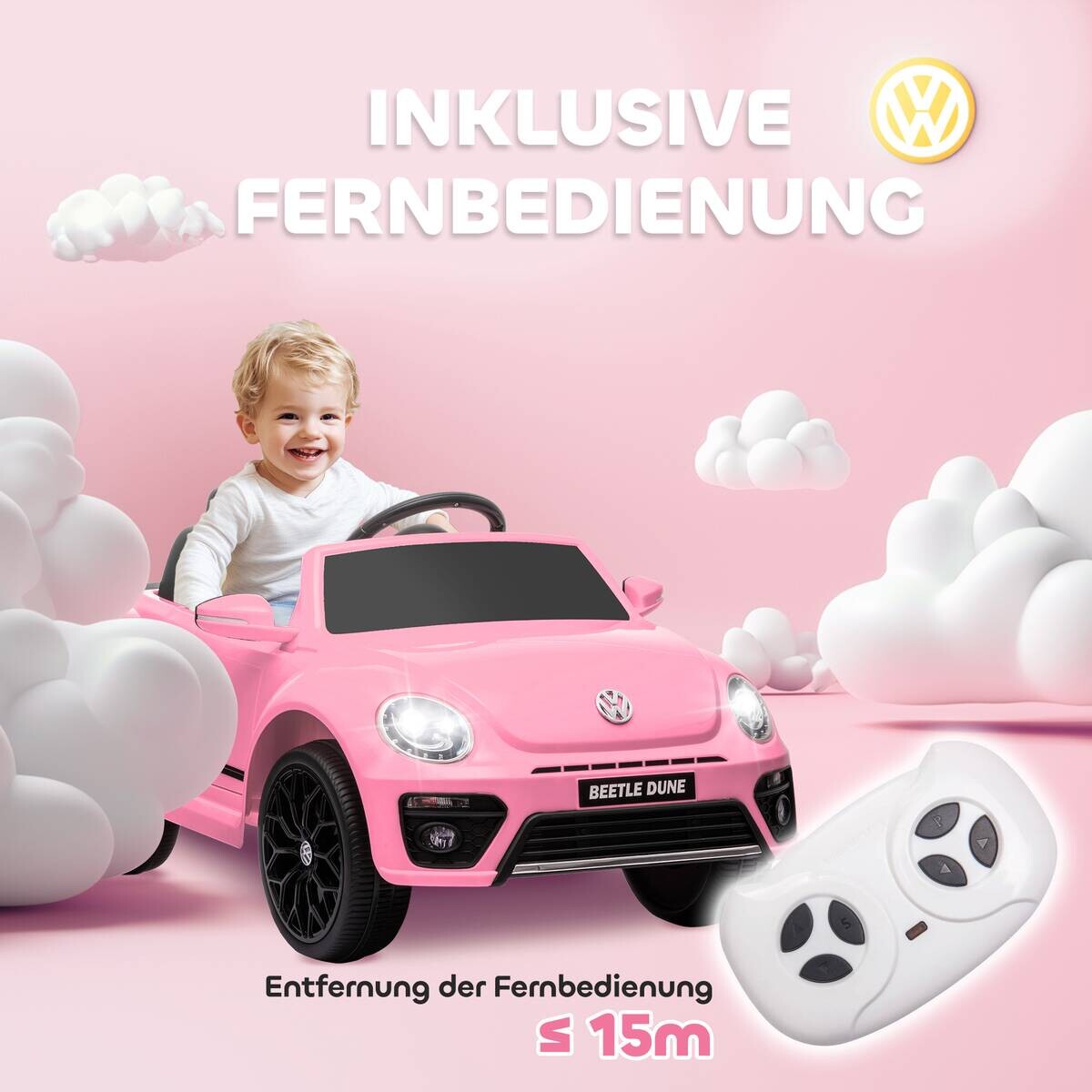 AIYAPLAY Kinder Elektroauto rosa B/H/L: ca. 56,5x46x97 cm