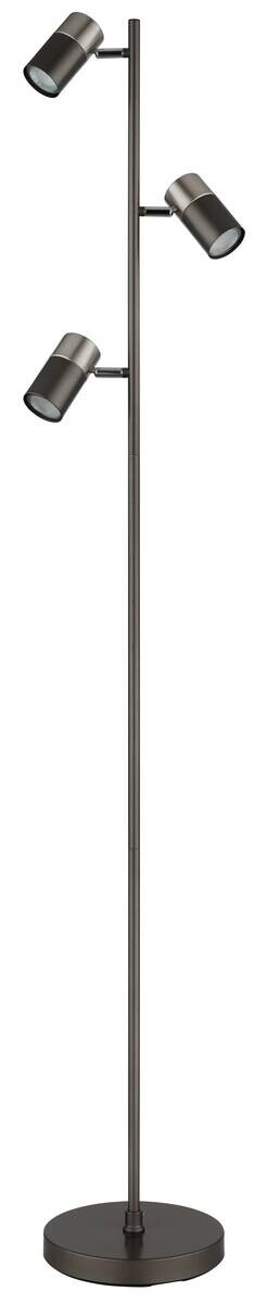GLOBO Stehleuchte schwarz Metall H/D: ca. 154x23 cm GU10 3 Brennstellen