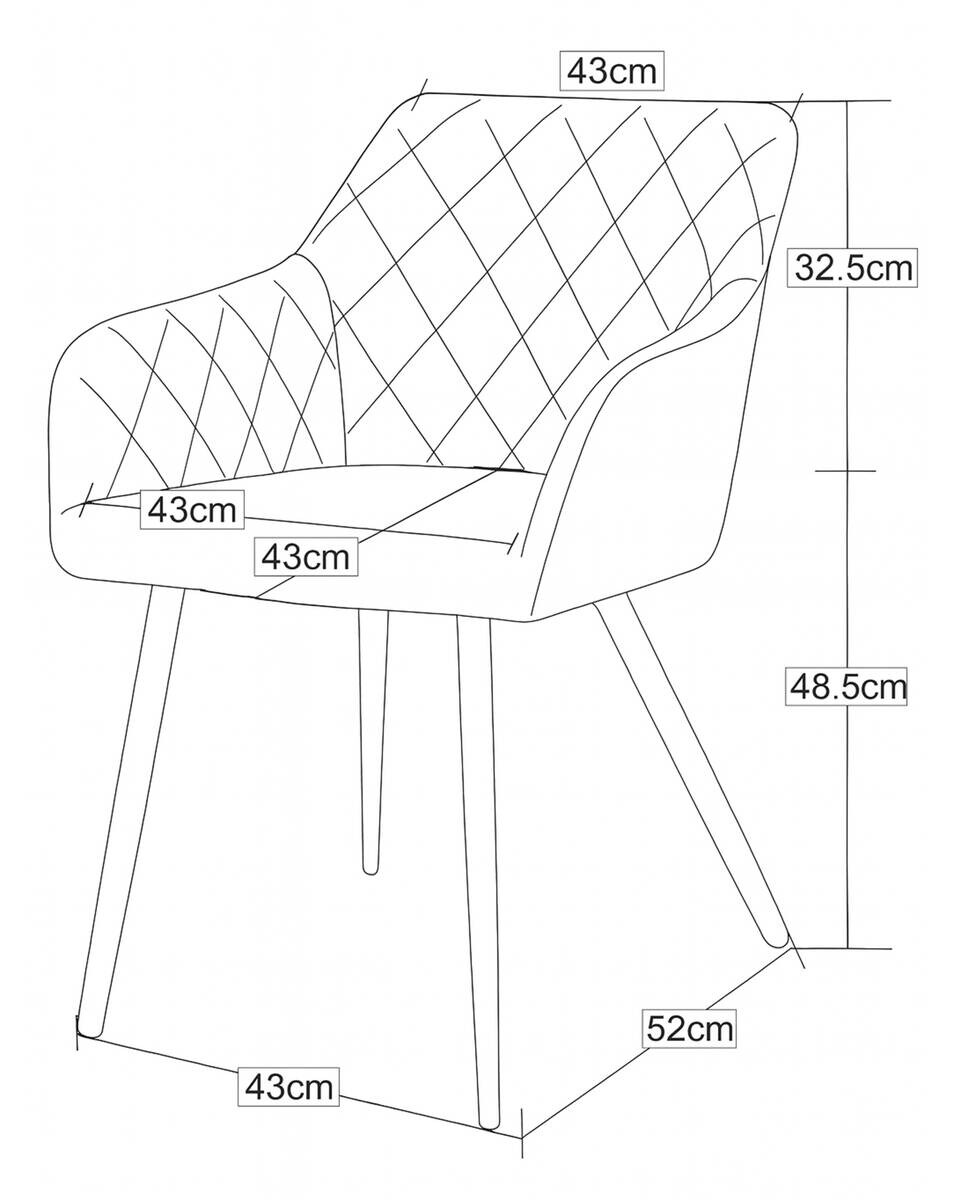 Stuhl LEA, 2er Set creme Webstoff B/H/T: ca. 56x83x60 cm