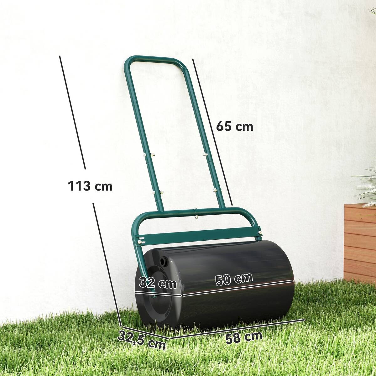 Outsunny Rasenwalze B/H/T/L: ca. 32,5x113x32,5x58 cm
