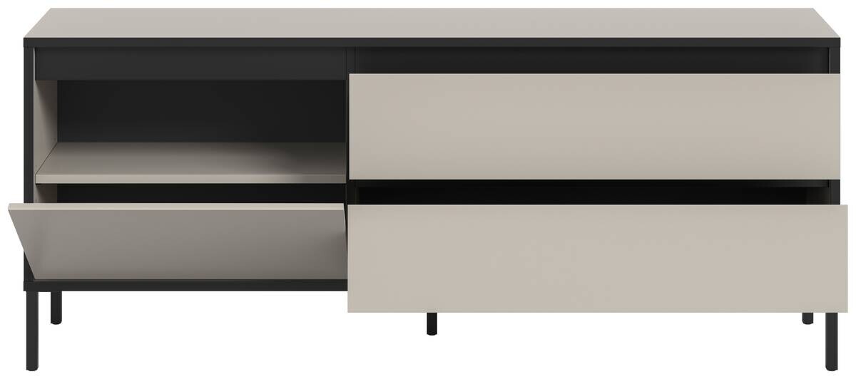 Lowboard Tron Kaschmirgrau Nachbildung schwarz B/H/T: ca. 150x62x38 cm