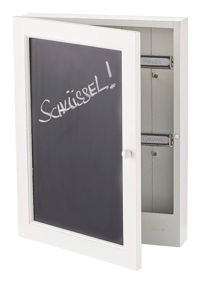 Zeller Schlüsselkasten Tafel weiß MDF B/H/L: ca. 5x30x22 cm
