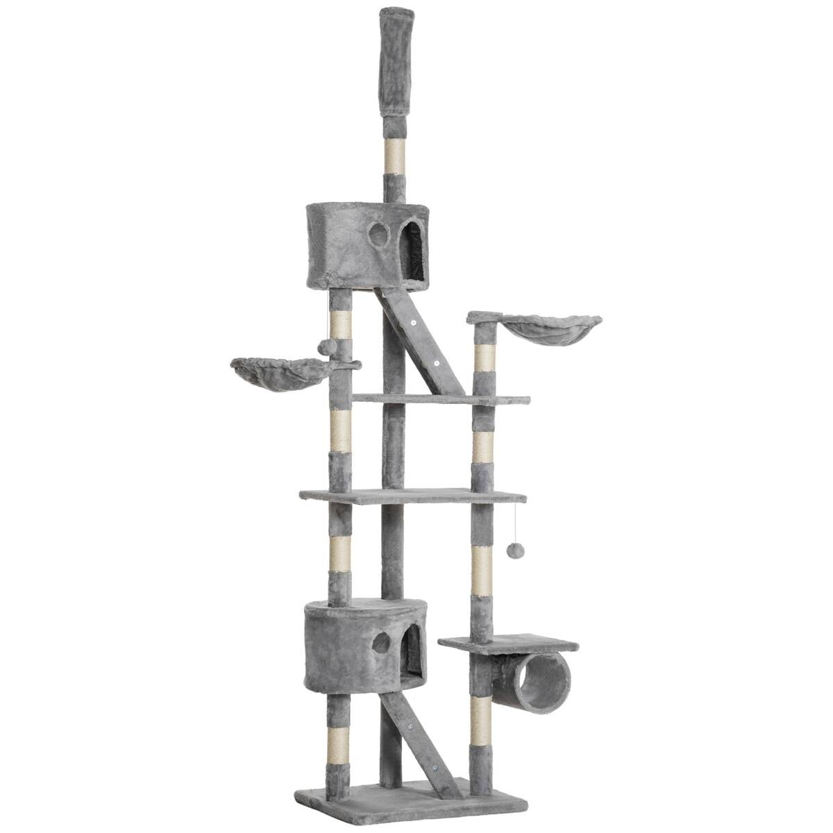 PawHut Kratzbaum hellgrau Polyester B/H/L: ca. 45x260x60 cm
