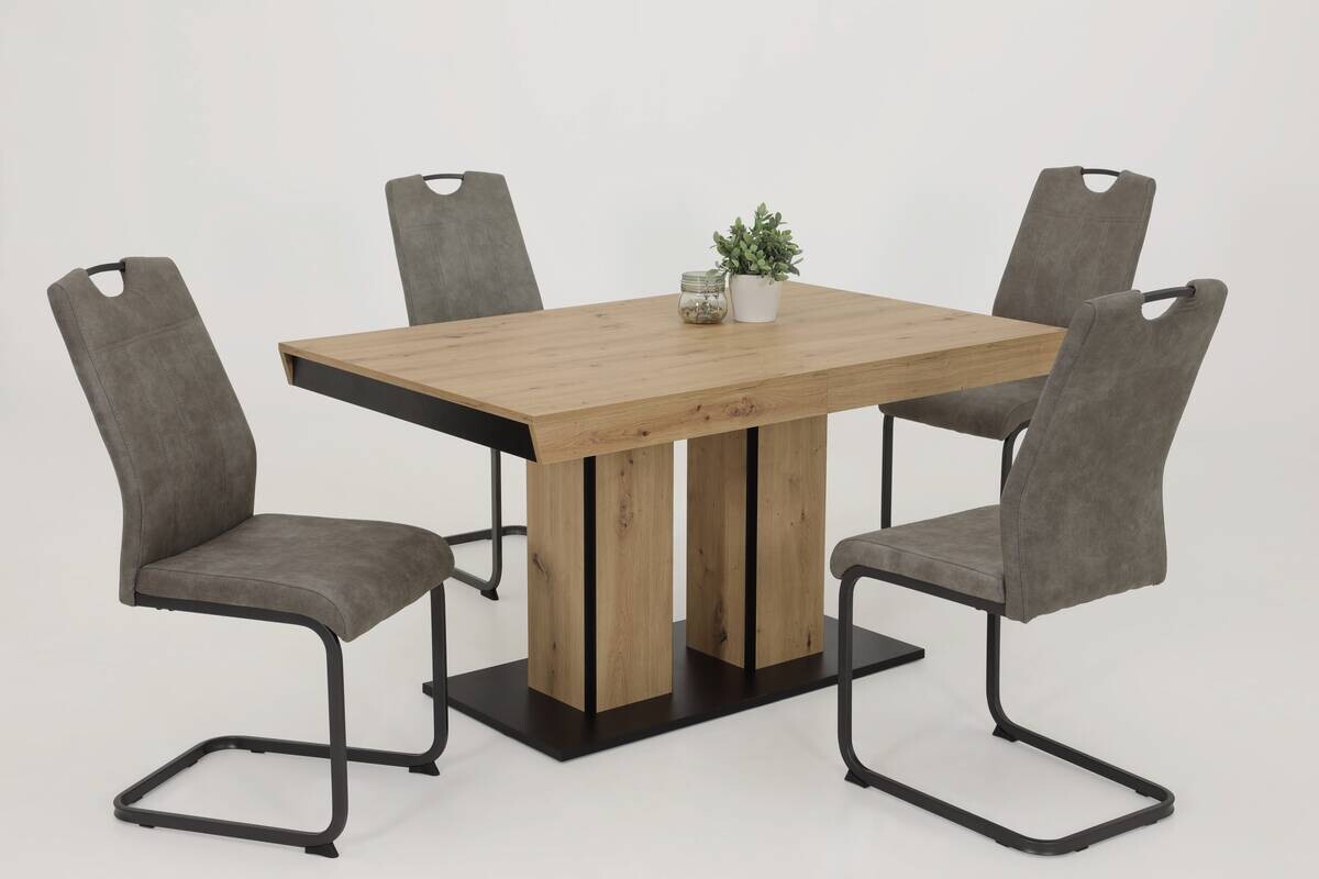 Essgruppe Agnes I grau Eiche Holzwerkstoff B/H/T: ca. 220x76x90 cm