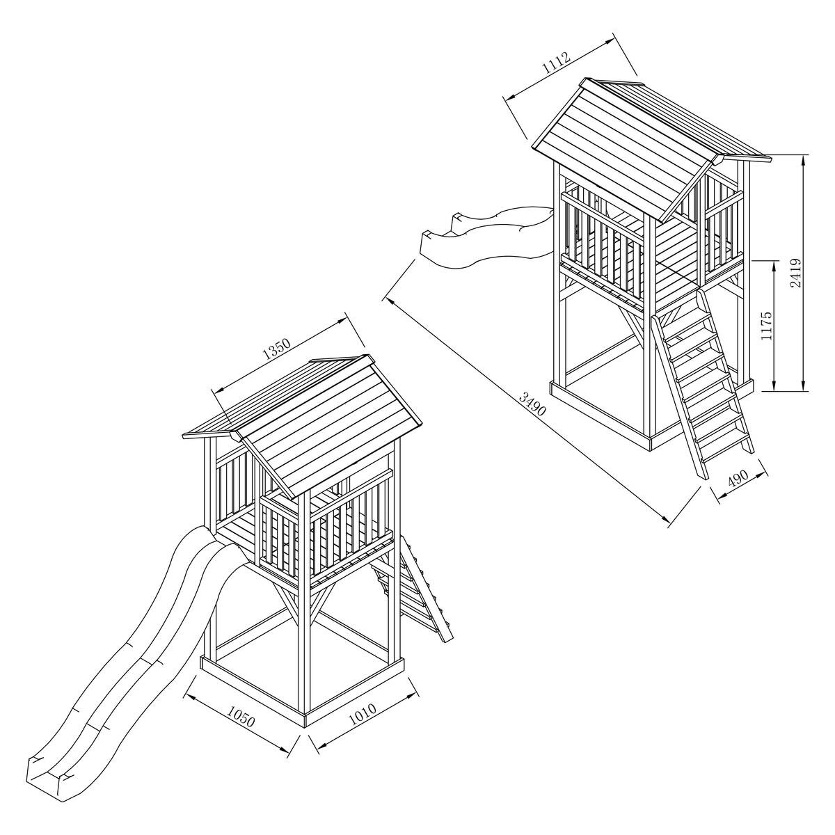AXI Spielturm Beach Tower braun B/H/L: ca. 111x242x349 cm