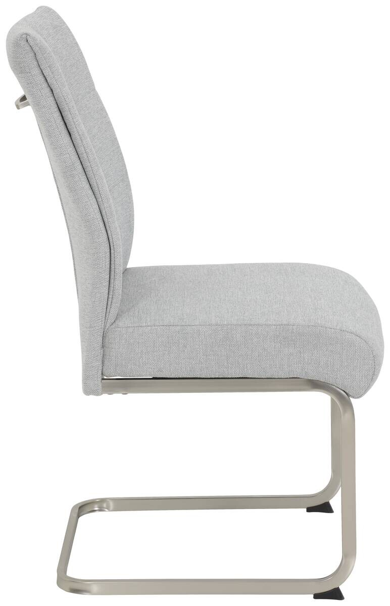 Schwingstuhl Ines, 2er-Set grau Edelstahloptik Metall Microfaser B/H/T: ca. 50x99x66 cm