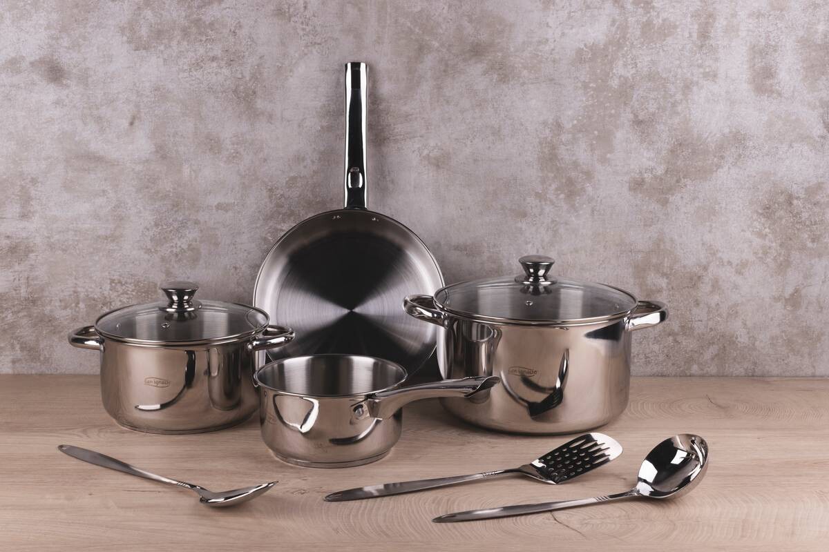 SAN IGNACIO Topfset Lexia silber Edelstahl 9 tlg.