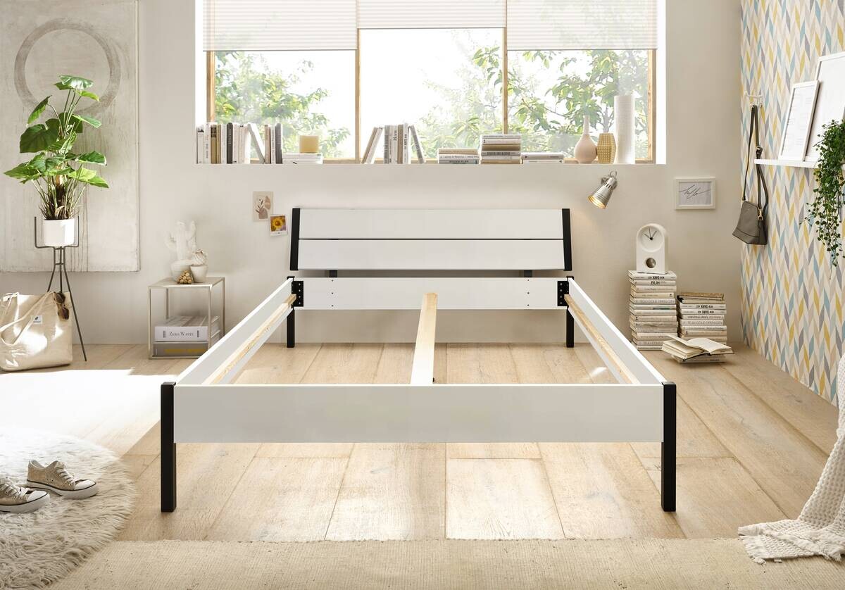 Futonbett Marseille weiß Liegefläche B/L: ca. 140x200 cm